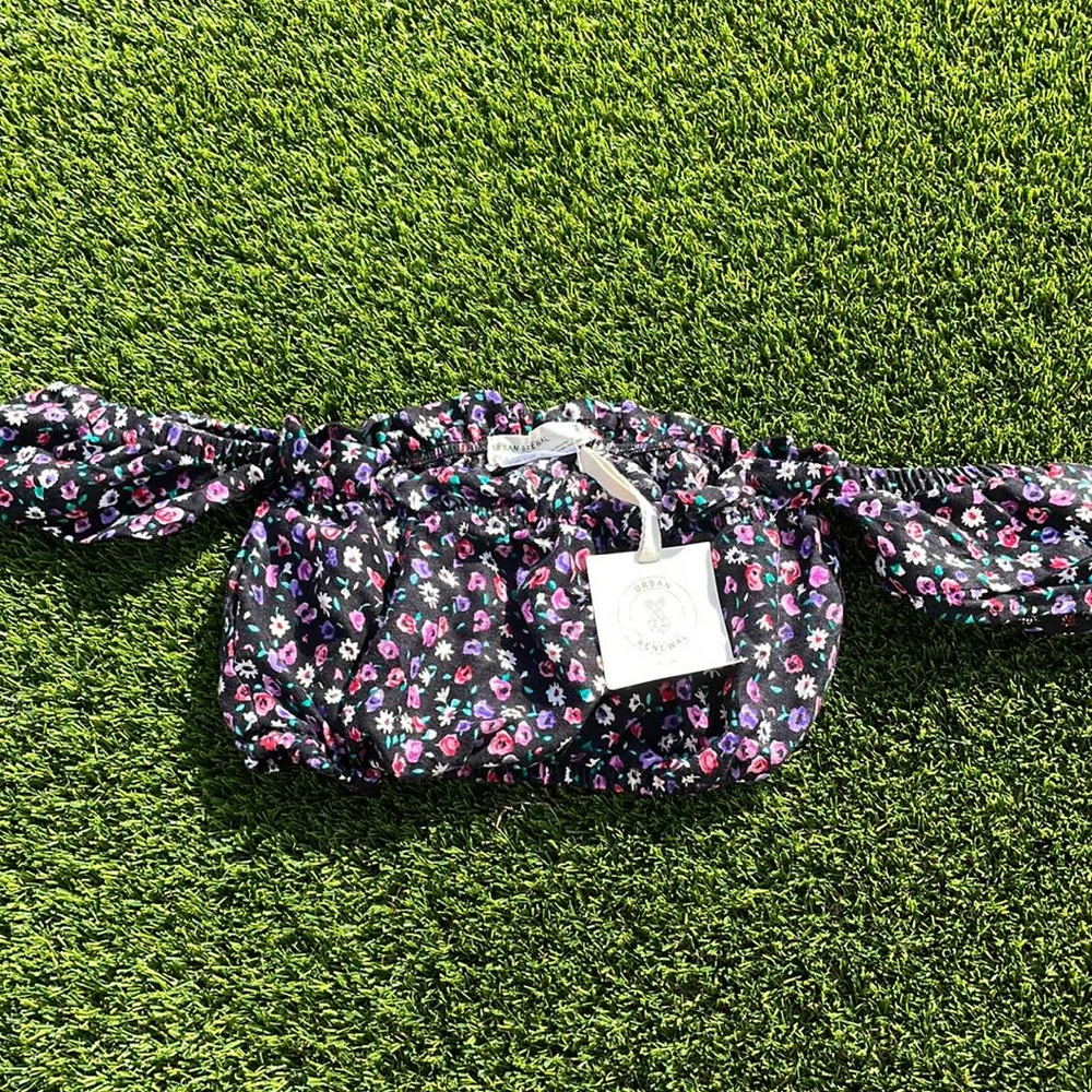 Urban renewal one of a kind floral crop top  S/M